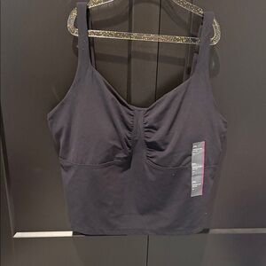 all in motion Black Ruched Front Tank Top